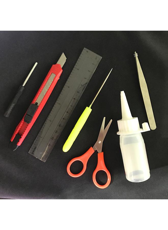 Bluejw Diy Manual Assembly Special Tool Suit Utility Knife Scissors Tweezers Ruler Glue  - Image 2