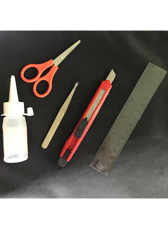 Bluejw Diy Manual Assembly Special Tool Suit Utility Knife Scissors Tweezers Ruler Glue  - Image 3