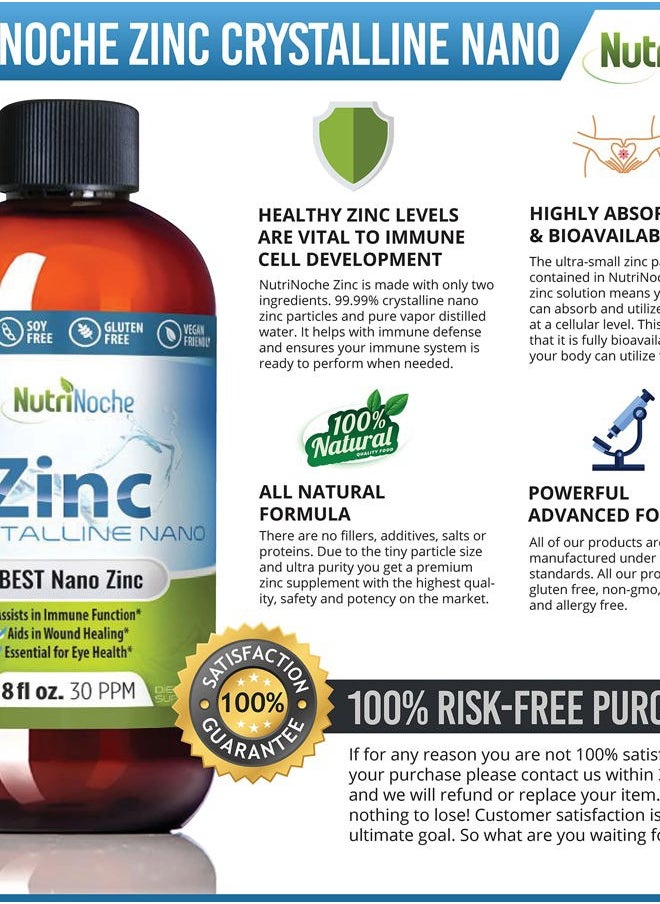 NutriNoche - Pure Crystalline Liquid Zinc Supplement - 30 PPM - Colloidal Minerals - Image 1