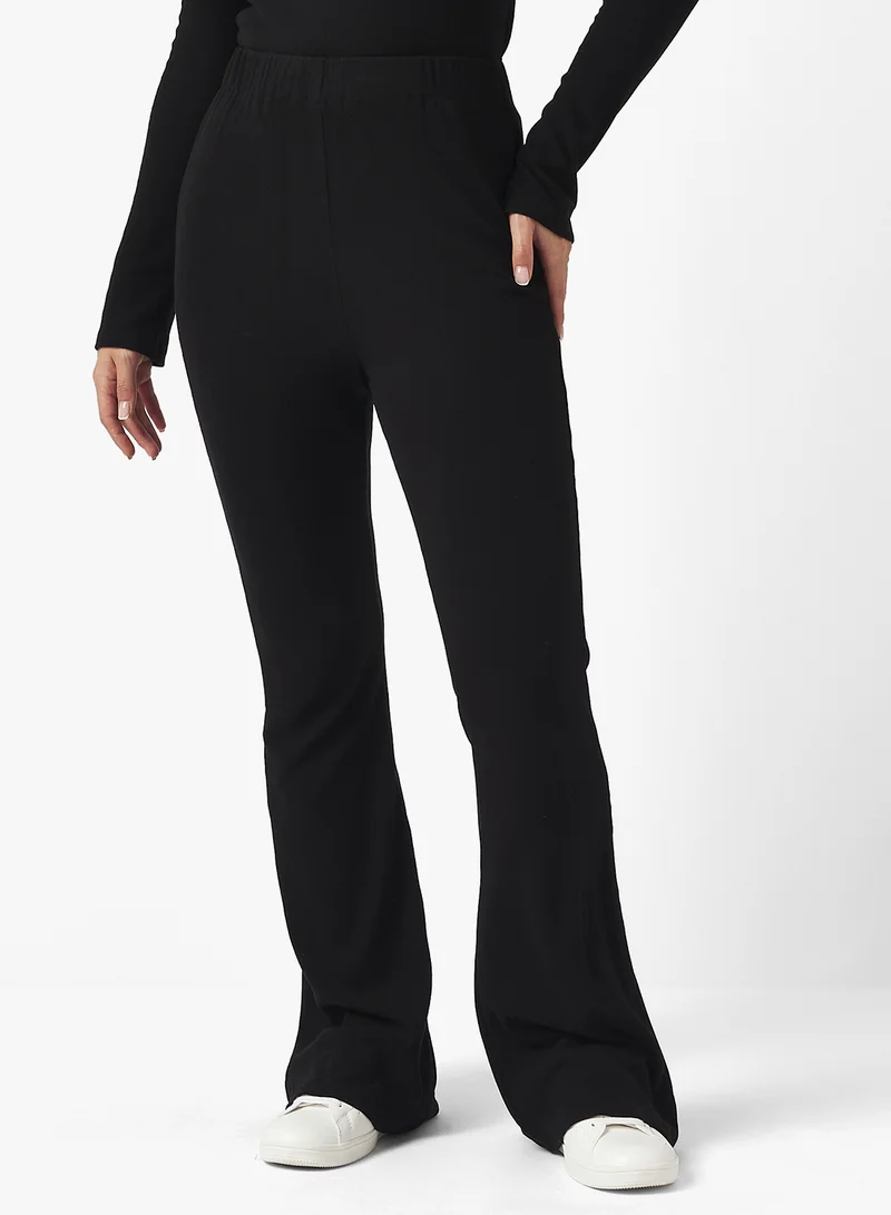 Ginger Basics Cozy Fine Knit Ribbed Lounging Top & Pant Set