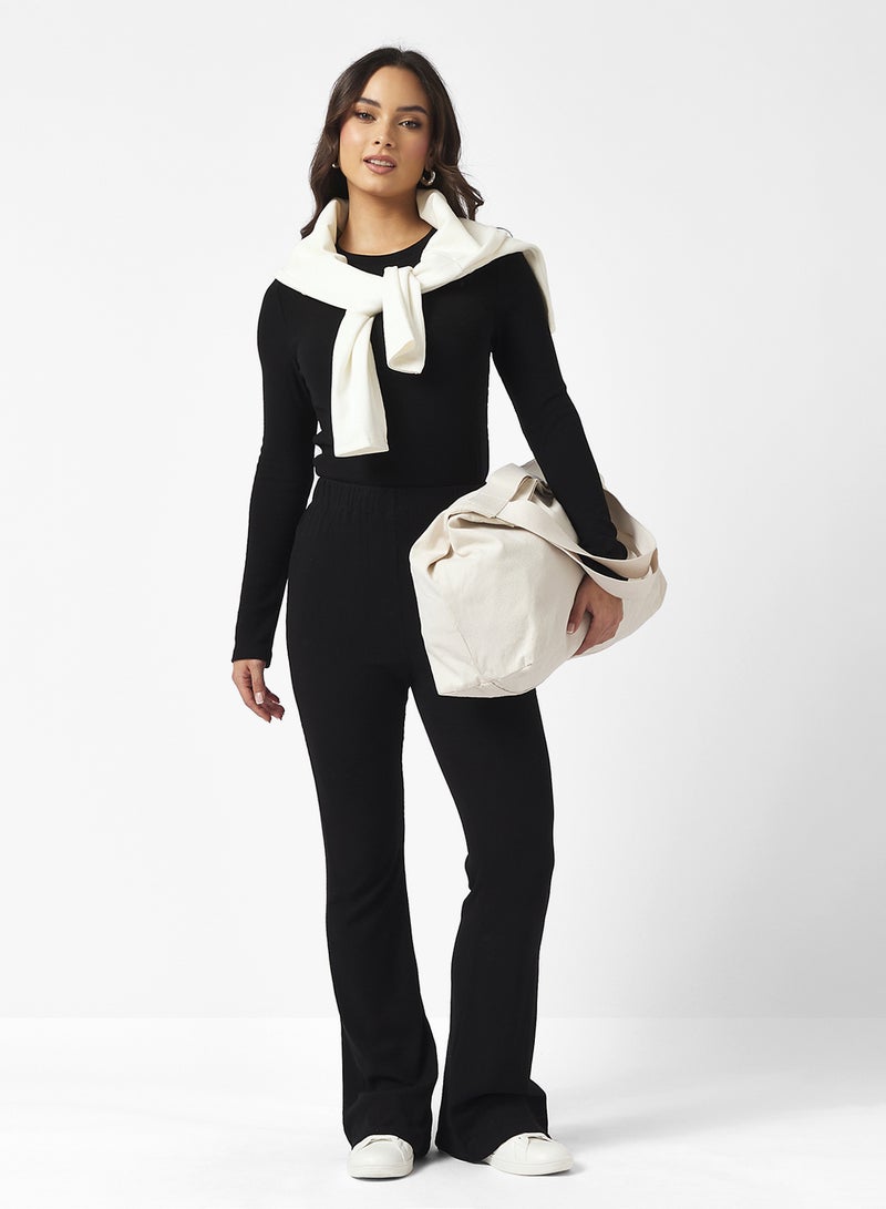 Ginger Basics Cozy Fine Knit Ribbed Lounging Top & Pant Set - Image 5