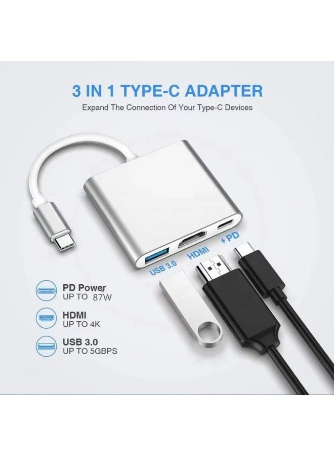 فليفيو محول USB-C إلى HDMI (4K) USB 3.0 وType-C أنثى لأجهزة MacBook وChromebook - Image 2