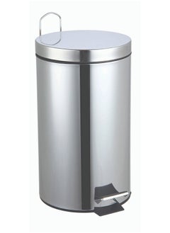 Feelings Feelings 30 Litre Stainless Steel Round Step Dustbin Trash Bin Plastic Bucket Inside Bin for Kitchen Office Bathroom Restaurant  - Image 1