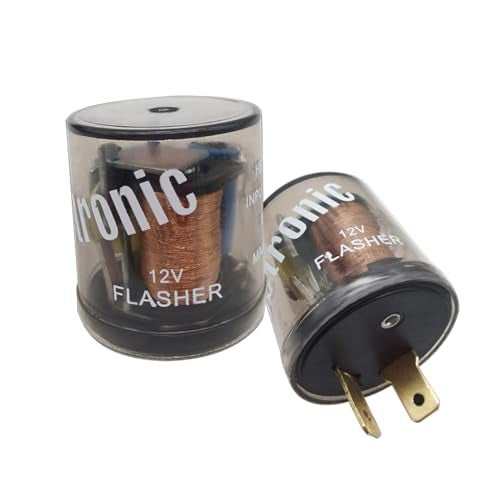 GKmow 2 PCS Car 2 Pin 3 Pin Flasher 20A 12V Transparent Round Shell Fast Flasher Relay Turn Signal Indicator Repair Tool Universal for Halogen Lamp Relays Transparent - Image 1