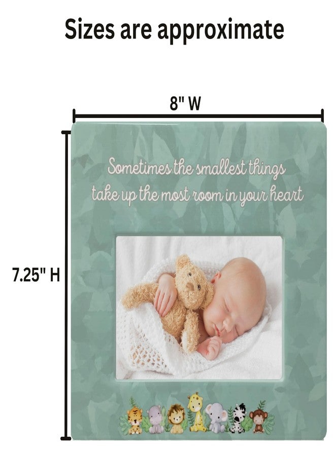 BANBERRY DESIGNS Baby's First Picture Frame - Cherish Every Moment with 'Sometimes the Smallest Things' Saying - Newborn Nursery Decor - 8" x 7.25" - Holds a 4" x 6" Photo - Image 3