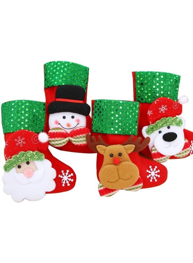 6-Piece Decoration Socks Ornaments Gift Bag Multicolour - Image 2