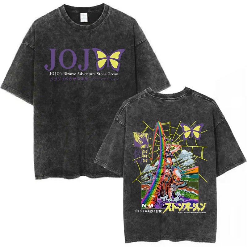 Jolyne Cujoh Stone Ocean Vintage Washed T Shirt Anime Jojo B - Image 2