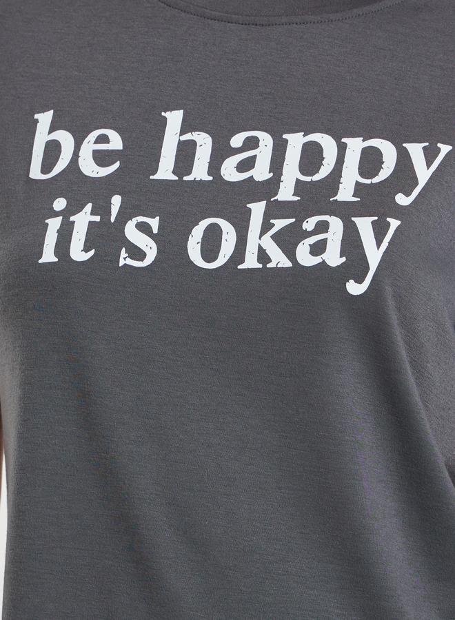 Take Two Take Two Slogan Print Short Sleeve T-Shirt and Joggers Co-Ords  - Image 3