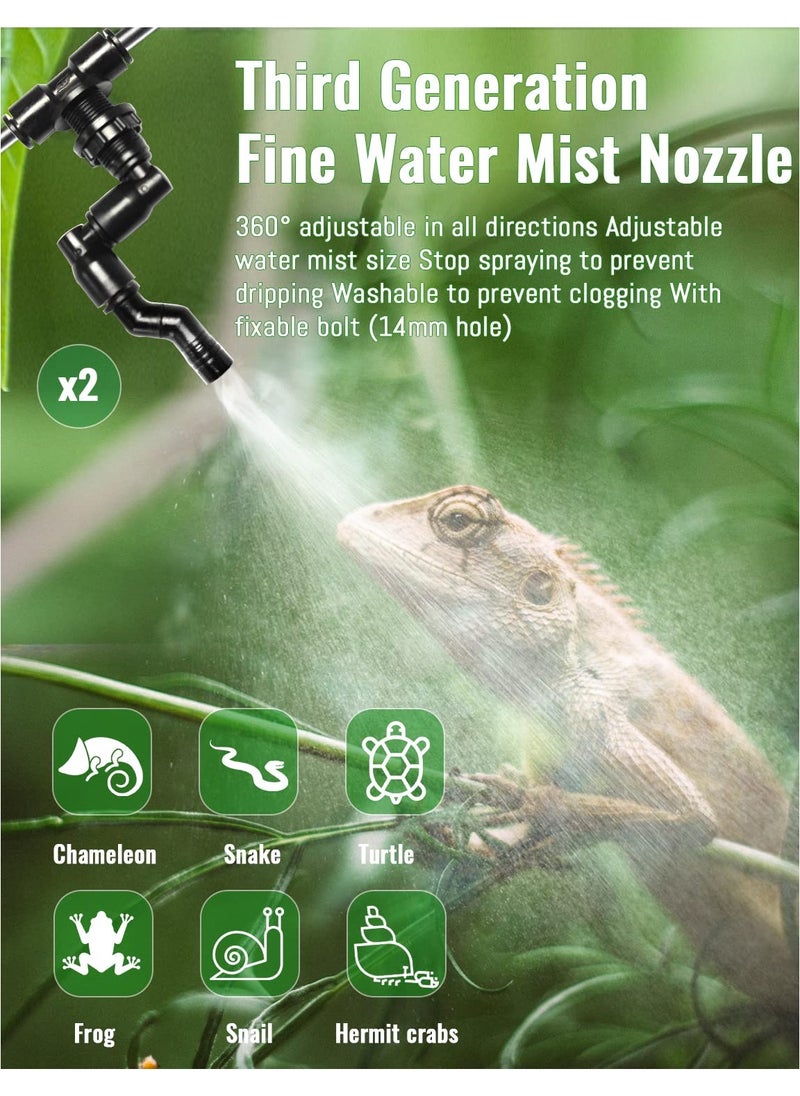 SYOSI - Reptile Mister Automatic, Quiet Reptile Misting System with Timer, Reptile Fogger Humidifiers with Fine Water Mist Nozzles, Terrarium Mister Humidifiers with Water Shortage Protection - Image 1