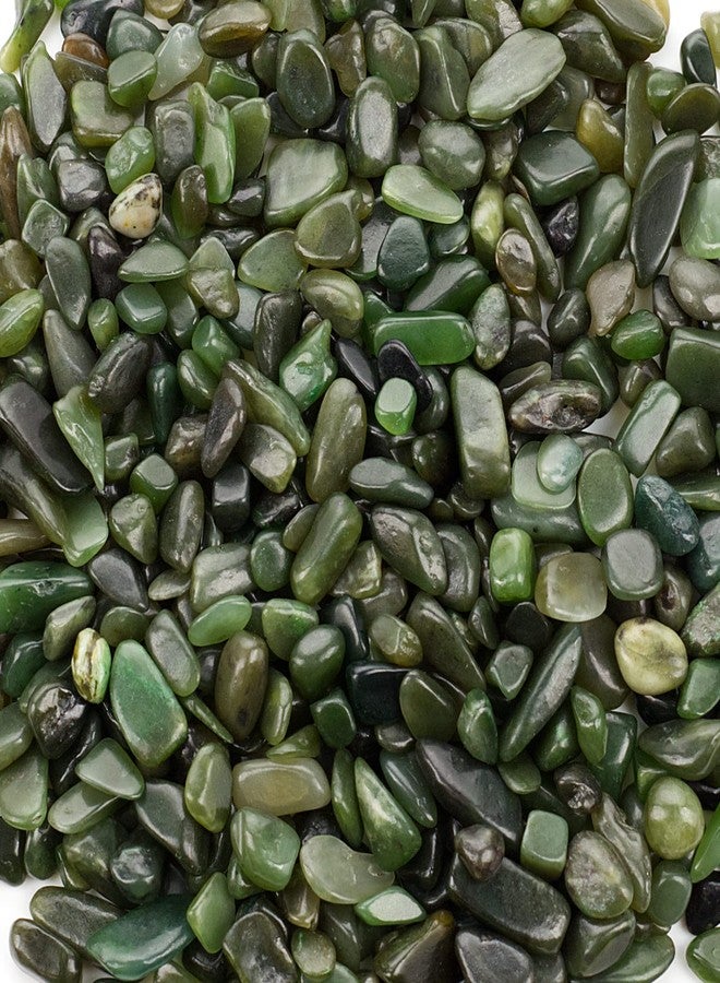 Cherry Tree Collection 1/2 Pound Polished Tumbled Gemstone Chips, Pebbles, Crystal Chips Bulk for Jewelry Making, Healing, Plants, Succulents, Aquariums, Decoration, Chakra (Nephrite Jade) - Image 1
