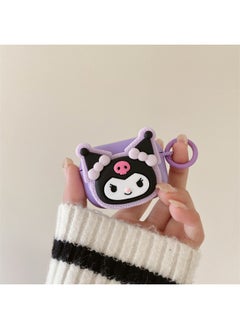 For AirPods 4 Headphone Set Cartoon Diy Doll Pendant Apple 1/2 Generation/pro2 Bluetooth Soft Case Bracelet-Color:Purple Soft Shell + Ring Buckle-purple Animal-Model:AirPods Third Generation (protective Cover)