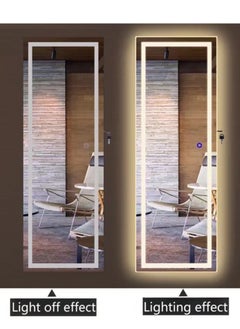 Generic Full Length Mirror Jewelry Cabinet with Mirror Full Body Mirror with Touch LED Light and Storage Wall or Door Mount Mirror Jewelry Organizer for Girls Women  - Image 5