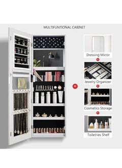 Generic Full Length Mirror Jewelry Cabinet with Mirror Full Body Mirror with Touch LED Light and Storage Wall or Door Mount Mirror Jewelry Organizer for Girls Women  - Image 4