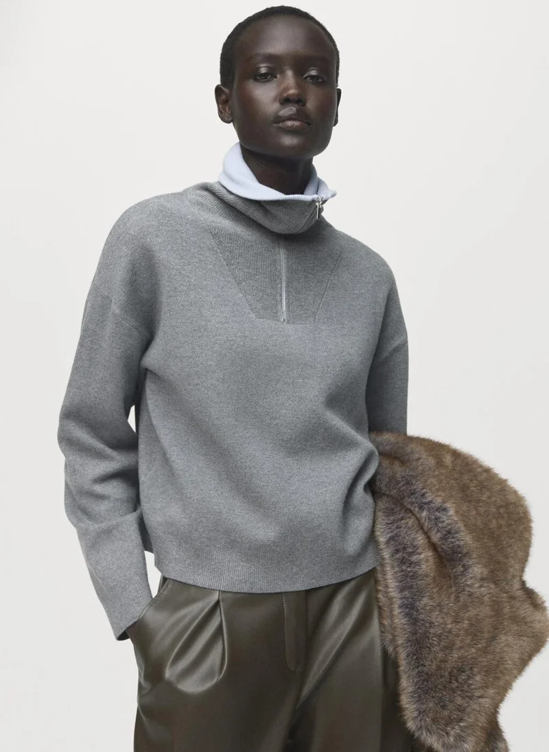 MANGO Turtleneck sweater with zip