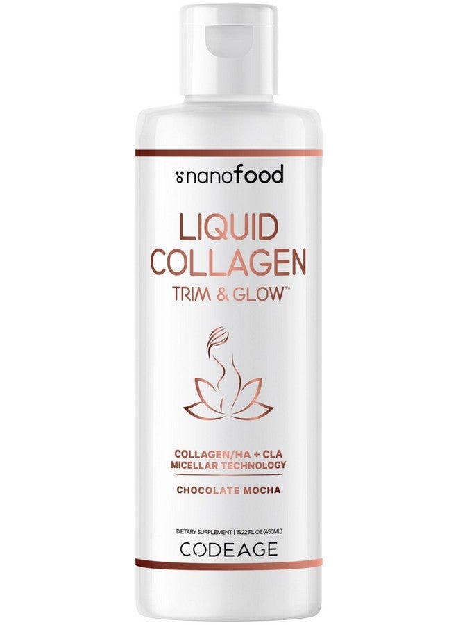 Codeage Liquid Collagen Supplement Chocolate Flavor, Beauty Trim & Glow Liposomal Collagen Peptides, CLA Conjugated Linoleic Acid, Hyaluronic Acid, Vitamin E, Hydrolyzed, Non-GMO, 15.22 fl oz - Image 1