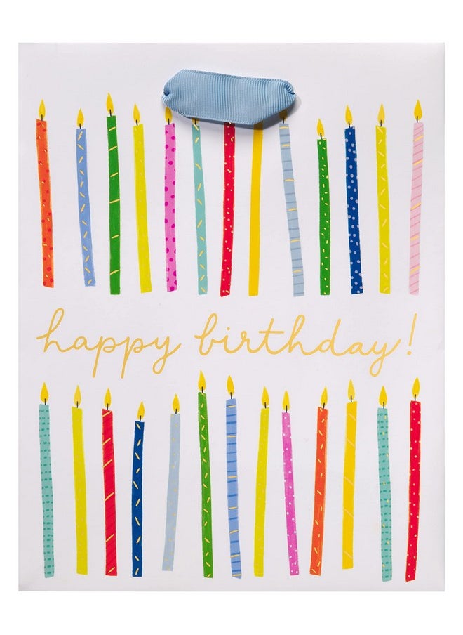 Papyrus 9" Birthday Gift Bag Happy Birthday Candles (1 Bag)  - Image 2