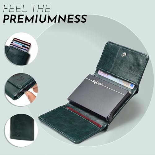 Highlark Elite Pop-Up Wallet – RFID Protected Vegan Leather Card Holder | Slim Aluminium Core | Quick Access | Holds 8–9 Cards - Image 3