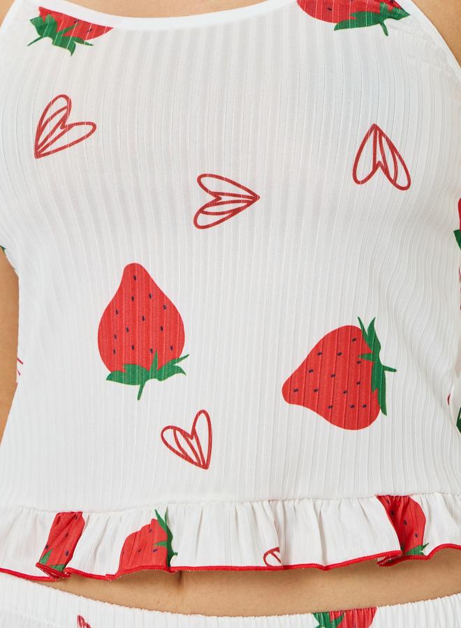 Styli Strawberry Print Cami and Shorts Sets - Image 3