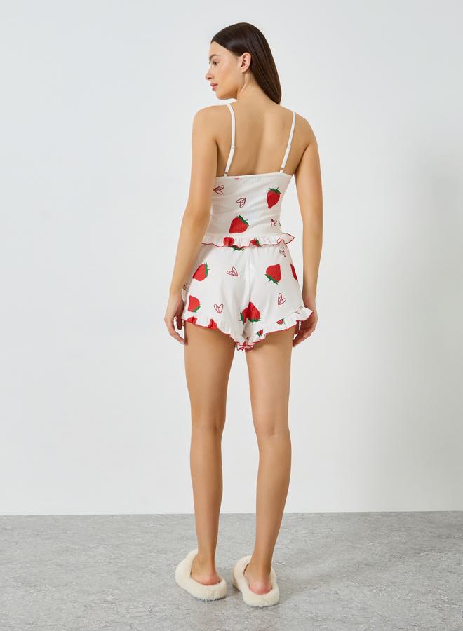 Styli Strawberry Print Cami and Shorts Sets - Image 5