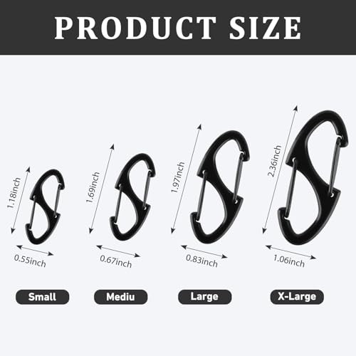 FENGWANGLI Zipper Clips Anti Theft, 20 Pcs Zipper Pull Locks for Backpacks, Double-Sided Spring S Carabiner Clasps Theft Deterrent for Luggage Suitcase Handbags Keys Purse(Black) - Image 2