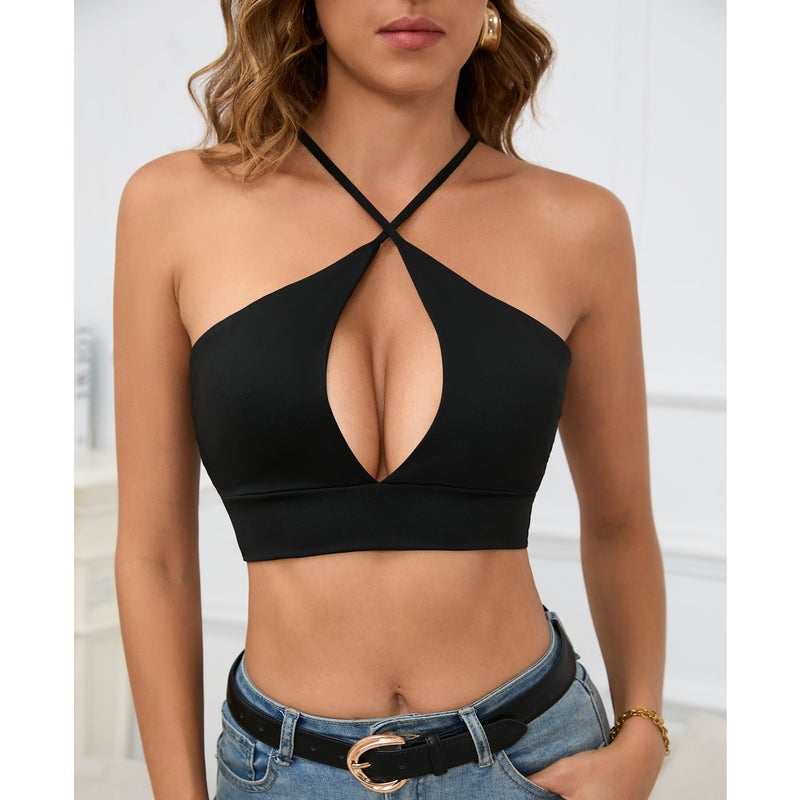 توب نسائي بدون أكمام بتصميم مفتوح - Image 1