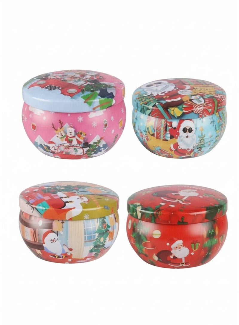 4 قطعه شمعه معطره لعيد الميلاد، هدايا عيد الميلاد، 2.5 أونصة، شموع عيد الميلاد، شموع شمع الصويا، مجموعة عيد الميلاد المعطرة، شموع معطرة هدايا صغيرة للنساء والرجال والأصدقاء  (متعددة الأشكال والملونة) - Image 2