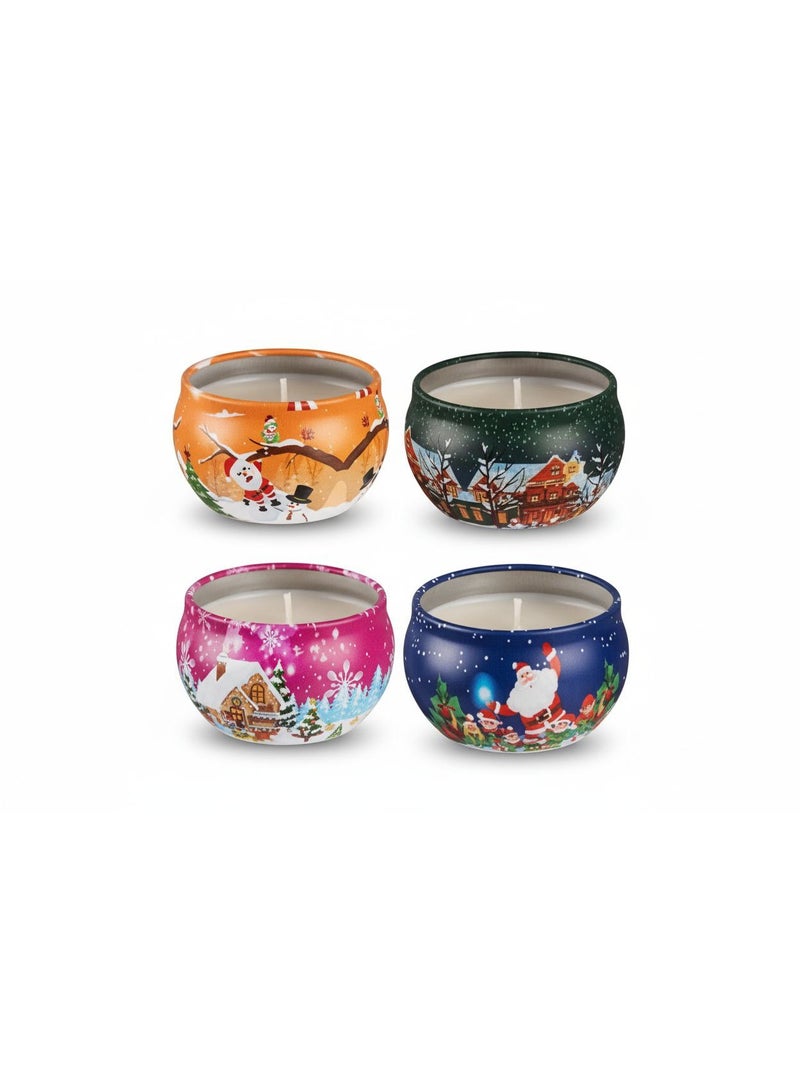 4 قطعه شمعه معطره لعيد الميلاد، هدايا عيد الميلاد، 2.5 أونصة، شموع عيد الميلاد، شموع شمع الصويا، مجموعة عيد الميلاد المعطرة، شموع معطرة هدايا صغيرة للنساء والرجال والأصدقاء  (متعددة الأشكال والملونة) - Image 3