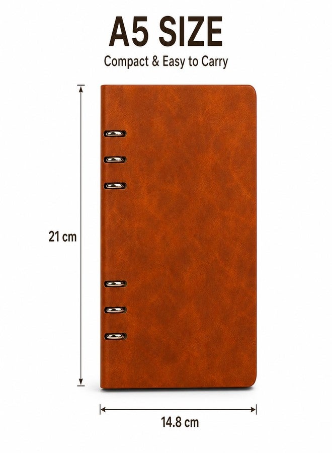 Present Mart Premium Personal Organizer with Card & Pen Slots | Changeable Refill System | Office Diary For Men & Women | Executive Diaries | Diary for Personal Use | Journal Notebook (Brown) - Image 3
