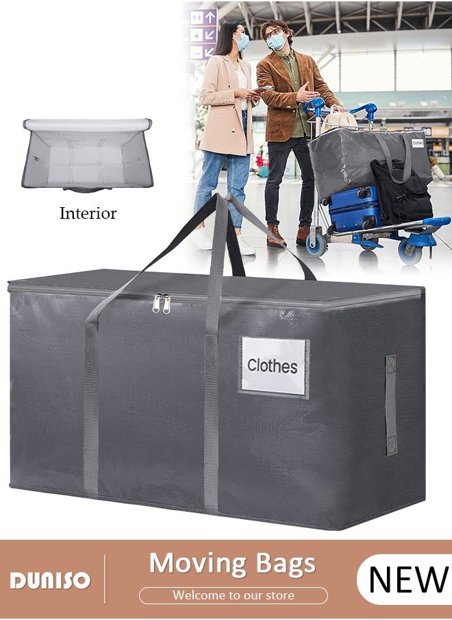 DUNISO Large Moving Bags, Heavy Duty Moving Storage Tote Bags with Tag Port, Foldable Clothes Storage Bags with Zippers and Reinforced Carrying Handles, Storage Bags for Travelling, Moving, Camping  - Image 1