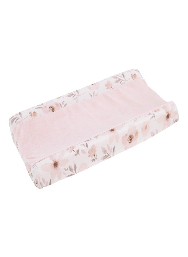 NoJo Countryside Floral - Pink, Grey and White Super Soft Changing Pad Cover - Image 1