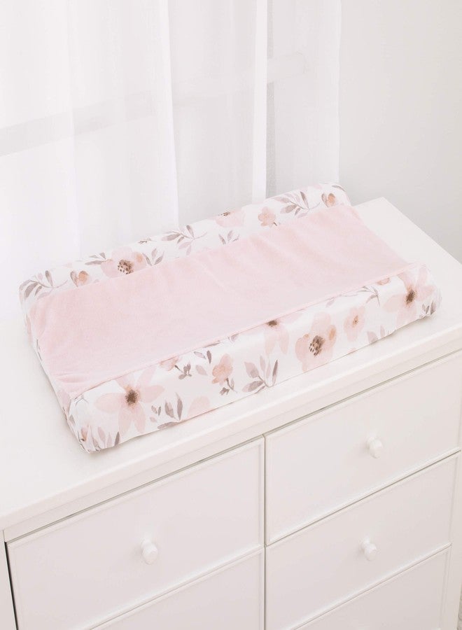 NoJo Countryside Floral - Pink, Grey and White Super Soft Changing Pad Cover - Image 2