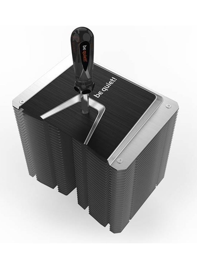 Shadow Rock 3 CPU Cooler, Shadow Wings 2 120mm PWM High-Speed Fan, 1600 RPM Fan Speed, 65 CFM Airflow, 5x 6mm Nickle-Plated Copper Heat Pipes, HDT technology, Silver / Black | BK004