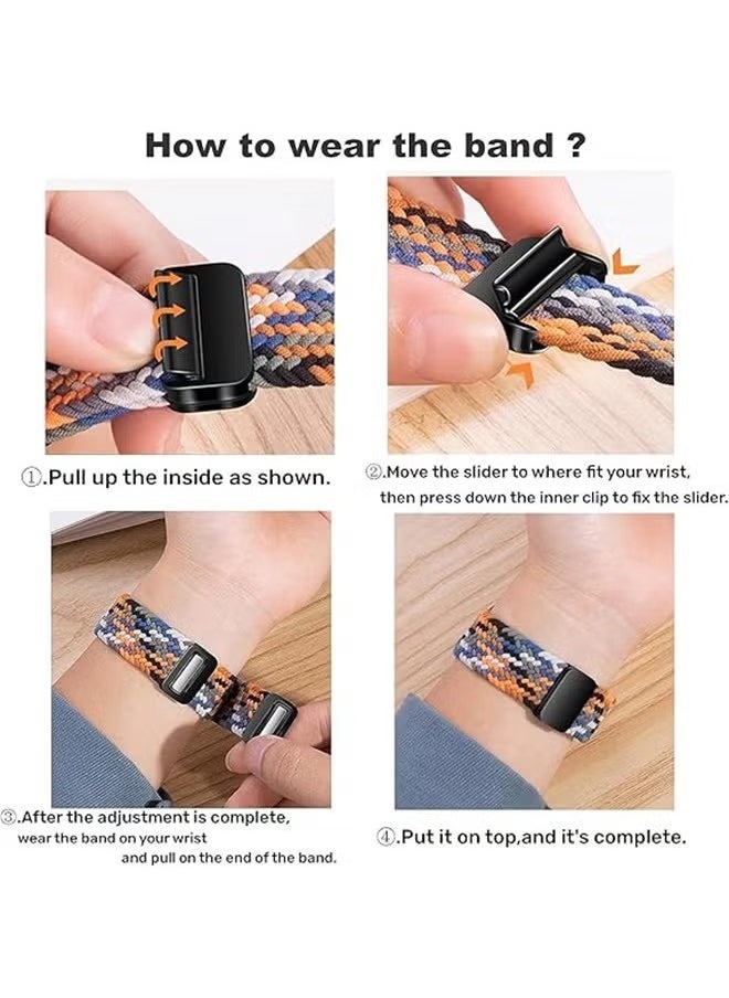 Generic - Magnetic Braided Strap Band for Apple Watch Band 42mm 44mm 45mm 46mm 49mm Women Men, Upgraded Connector -Elastic Nylon Breathable Sport Straps for Apple watch Series 10 9 8 7 6 5 4 3 2 SE - Image 1