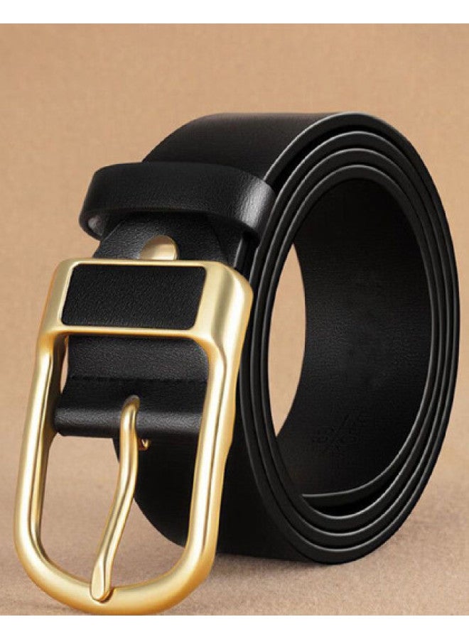 SAFIYA Qixi Festival Gift】men's Pin Buckle Belt, Two-layer Retro Waistband, Full-grain Leather Belt, American Style Belt - Image 1