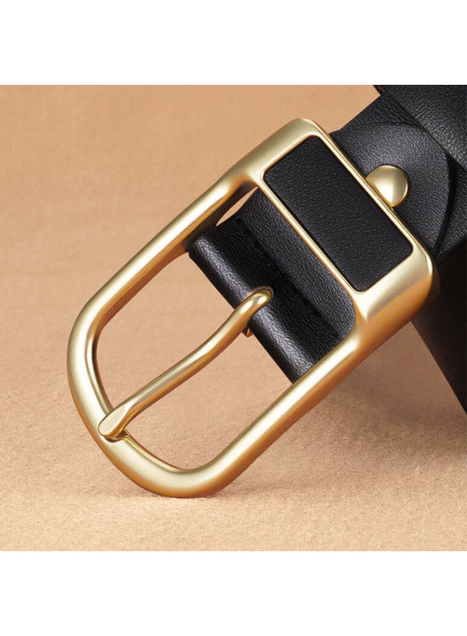 SAFIYA Qixi Festival Gift】men's Pin Buckle Belt, Two-layer Retro Waistband, Full-grain Leather Belt, American Style Belt - Image 5