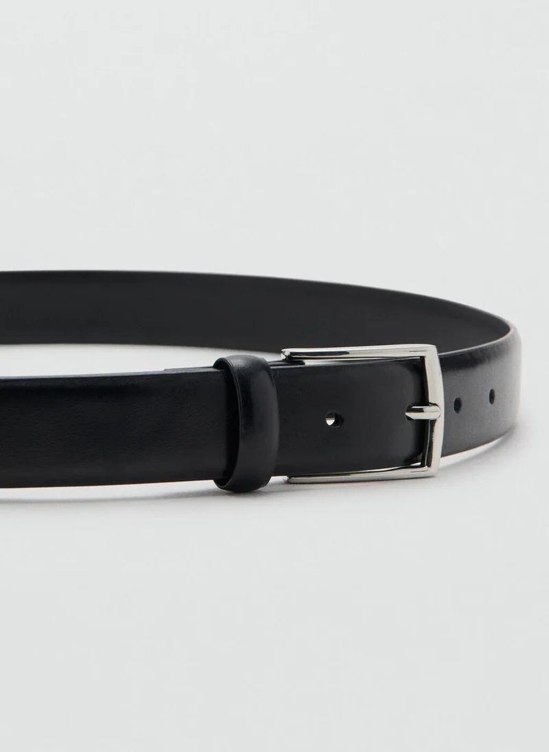 Mango Man Buckle leather belt