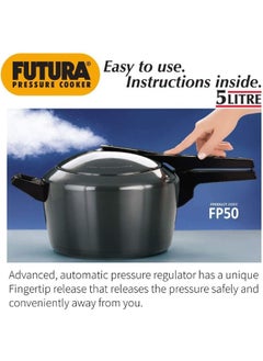 Hawkins 5 Liters Futura Aluminium Pressure Cooker,Black  - Image 2