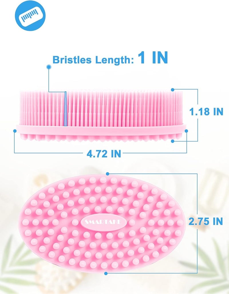 MGNLR Silicone Body Scrubber Loofah - 2 in 1 Face and Body Brush Massage Bath And Shower | Gently Clean Skin, Facial Scrub Baby Bath Body Brush Baby Scalp Massage | Improve Your Blood Circulation - Image 2