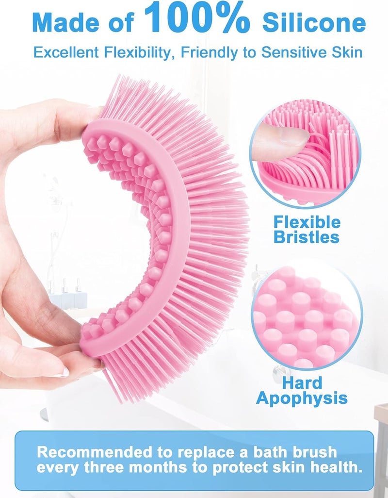 MGNLR Silicone Body Scrubber Loofah - 2 in 1 Face and Body Brush Massage Bath And Shower | Gently Clean Skin, Facial Scrub Baby Bath Body Brush Baby Scalp Massage | Improve Your Blood Circulation - Image 3