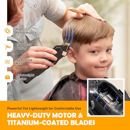 SUPRENT Professional Cordless Hair Clippers for Men- Hair Cutting Kit for Barbers & Family, Wireless Beard Hair Trimmers Set with LED Display, Rechargeable Hair Cutting Machine for Family (Black) - Image 2