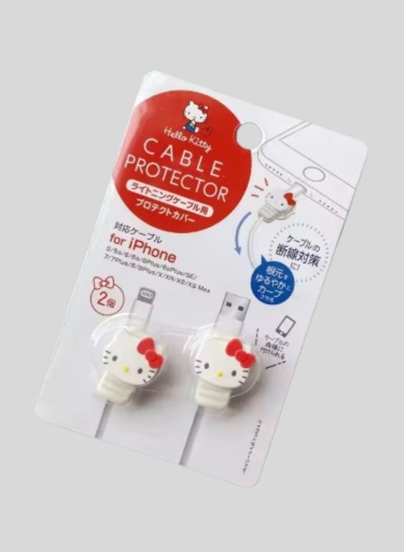 Hello Kitty Cable Protector Cell Phones Accessories 2pcs Set for iPhone (Lightning Cable) - Image 2