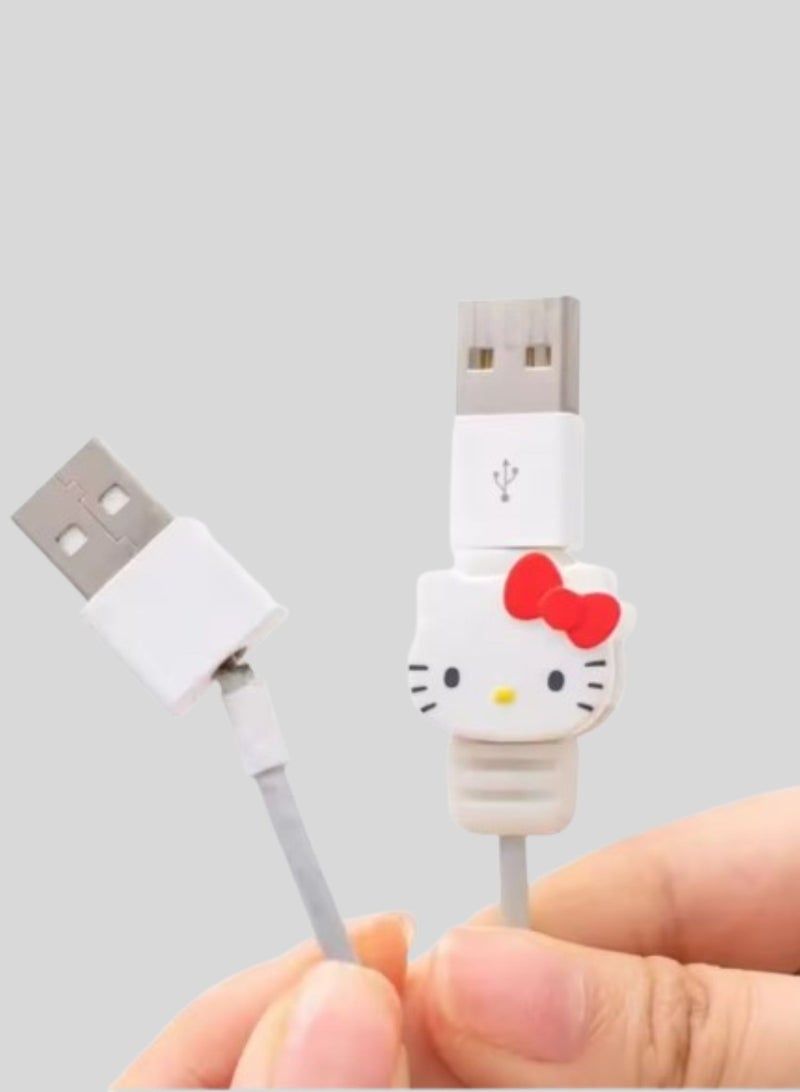 Hello Kitty Cable Protector Cell Phones Accessories 2pcs Set for iPhone (Lightning Cable) - Image 4