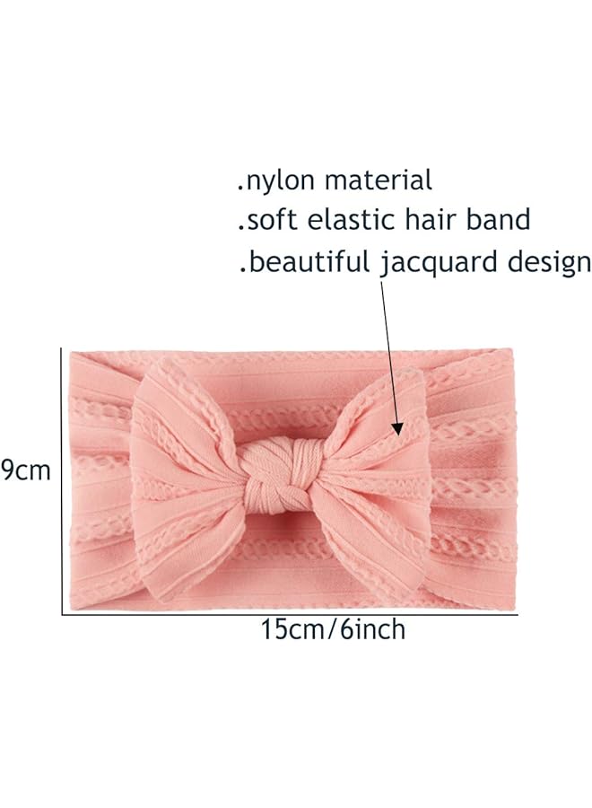 erorex 14Pcs Baby Soft Nylon Headbands Hair Bows Elastics Hairbands Wide Knotted Headband Hair Accessories - Image 3