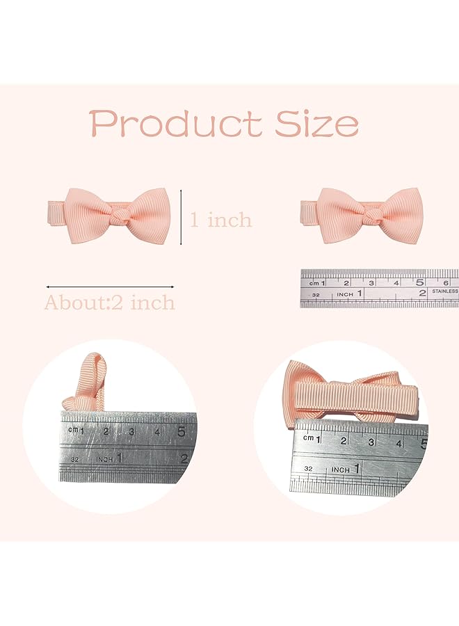 erorex Baby Hair Clips 50 Pieces 25 Colors In Pairs Baby Girls Fully Lined Baby Bows Hair Pins Tiny 2" - Image 4