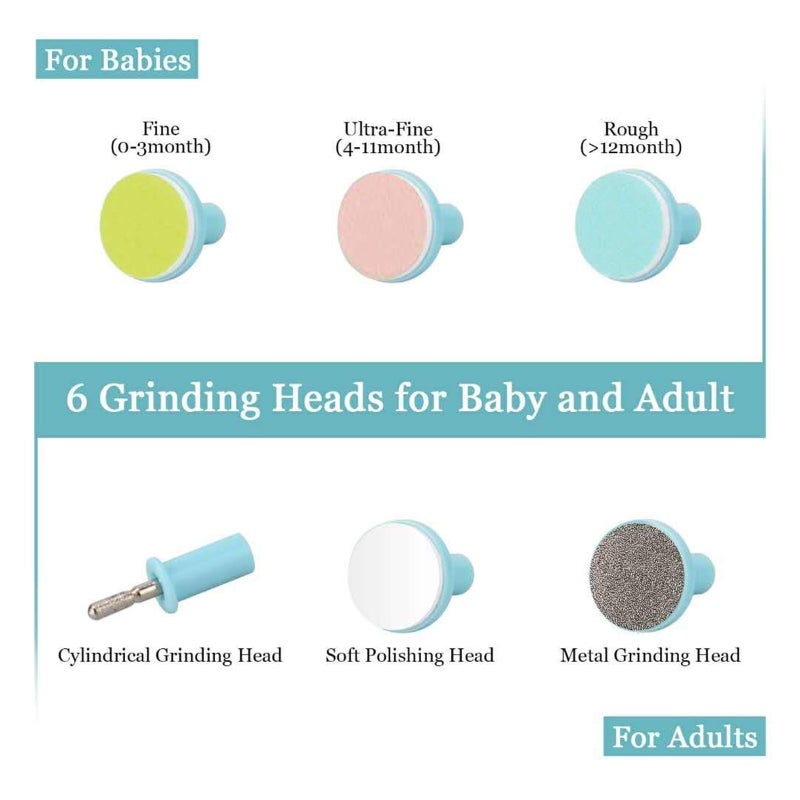 Baby Electric Nail File Drill  No Sharp Claws Hurt, 6 in 1 Safety Cutter Trimmer Clipper - Image 3