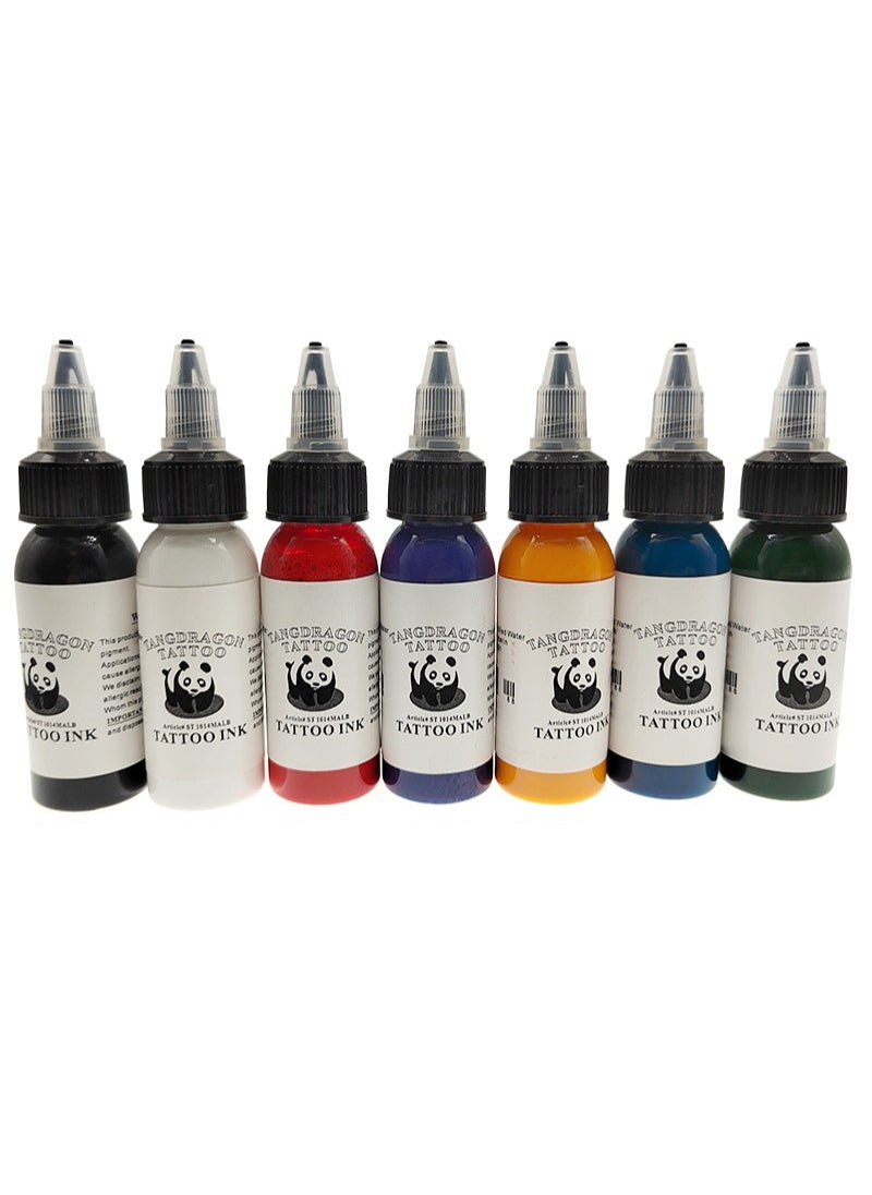 7 Color Tattoo Inks Set for Practice 1 oz 30ml/Bottle Tattoo Inks Pigment Kit for 3D Makeup Beauty Skin Body Art(30ml/pc)