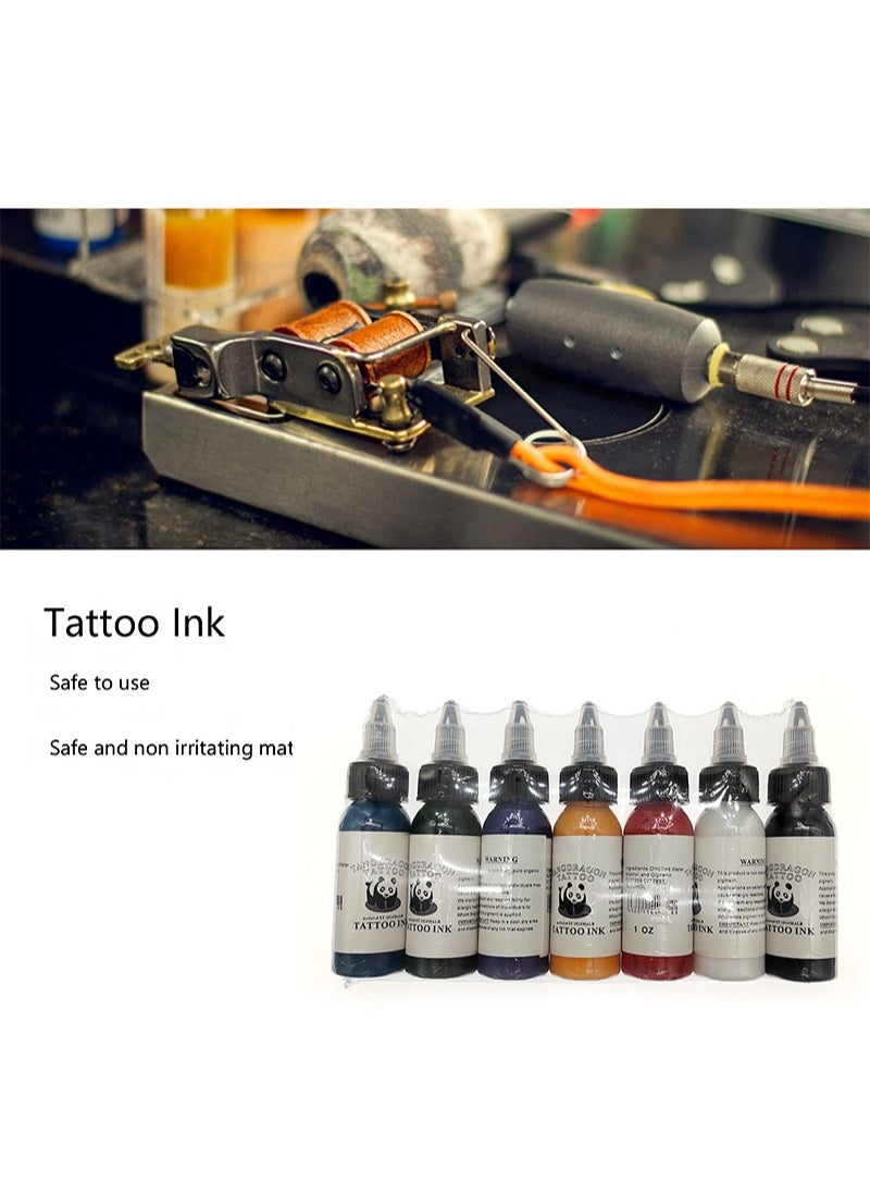 7 Color Tattoo Inks Set for Practice 1 oz 30ml/Bottle Tattoo Inks Pigment Kit for 3D Makeup Beauty Skin Body Art(30ml/pc)