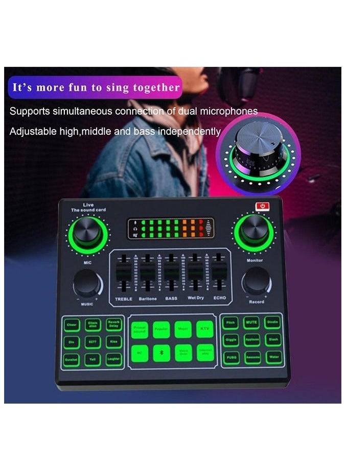 V9 Sound Card - DJ Mixer - Live Sound Card for Streaming - Audio Mixer for Streaming, Gaming, Recording, Singing, Tiktok, YouTube, PC, Computer - Image 1