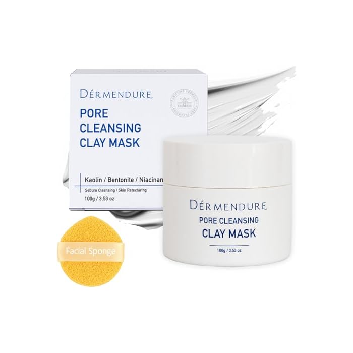 Deep Pore Cleansing Clay Mask for Face, Mud Mask for Oily Skin, Blackhead Remove Mask - with Bentonite and Amazonian White Clay - Oil Control, Niacinamide Brightening, Pore Purifying, 100g