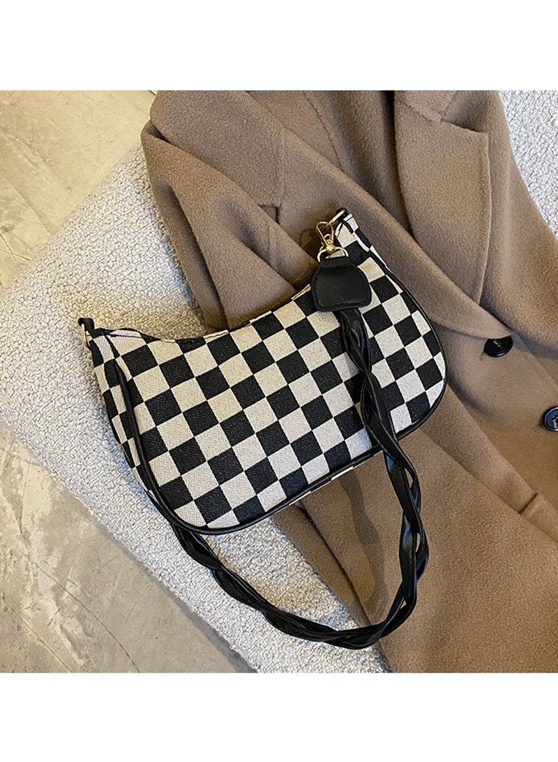 Sharpdo Underarm Bag Plaid Hand-held One-shoulder Cross-body Bag - Image 1